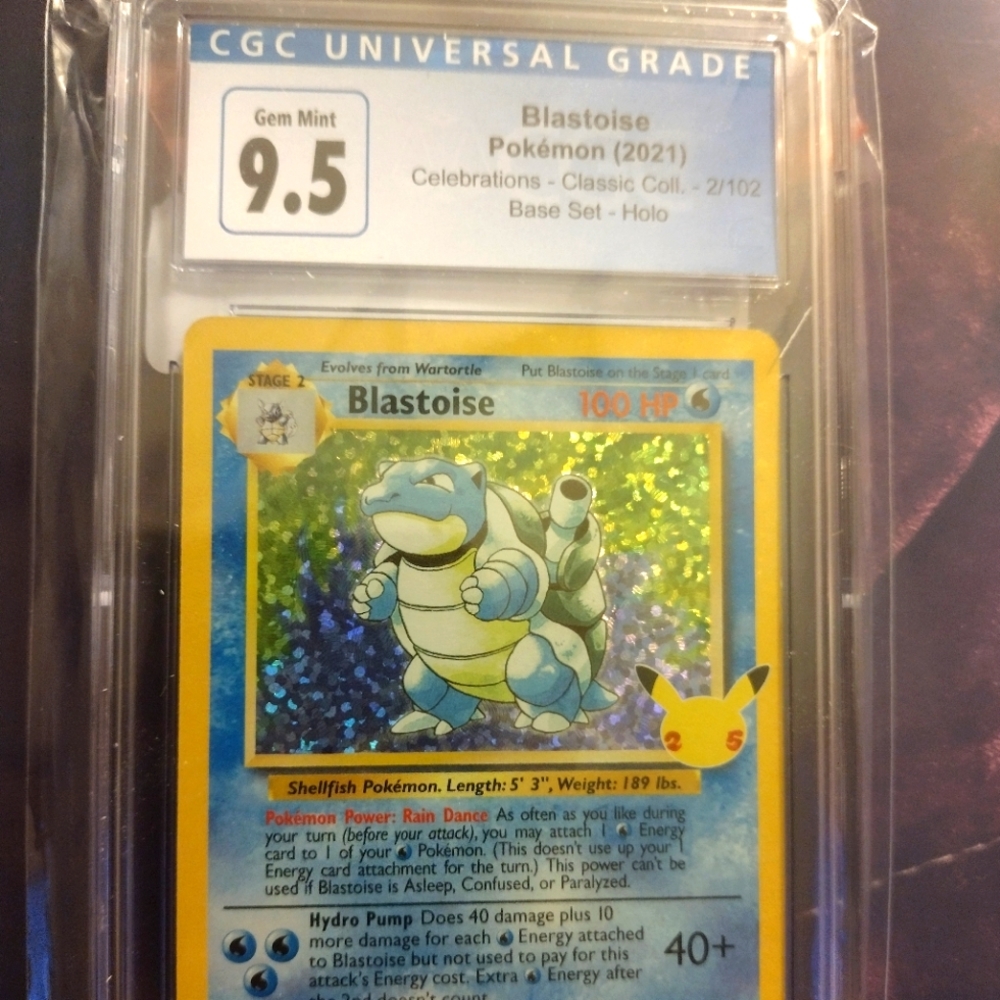Blastoise Holo (2/102) Holo Gem Mints(9.5)!!!!!! Graded by CGC Universal Grade